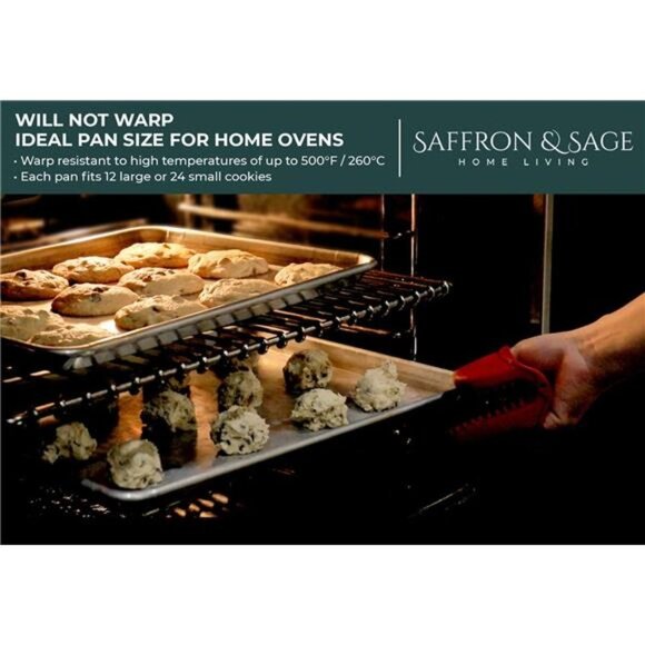 Cookie Sheet Pan - 2 Pack Aluminum Half Sheet Baking Pang - 13x18 Baking Sheet - Picture 6 of 6